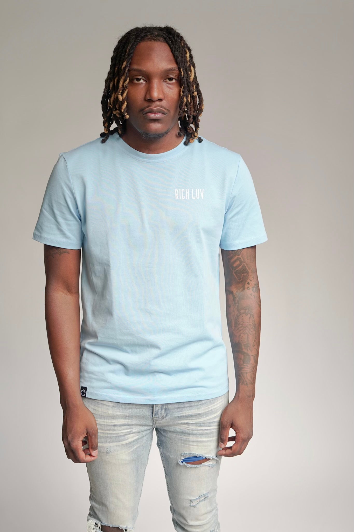 Light Blue Staple Tee