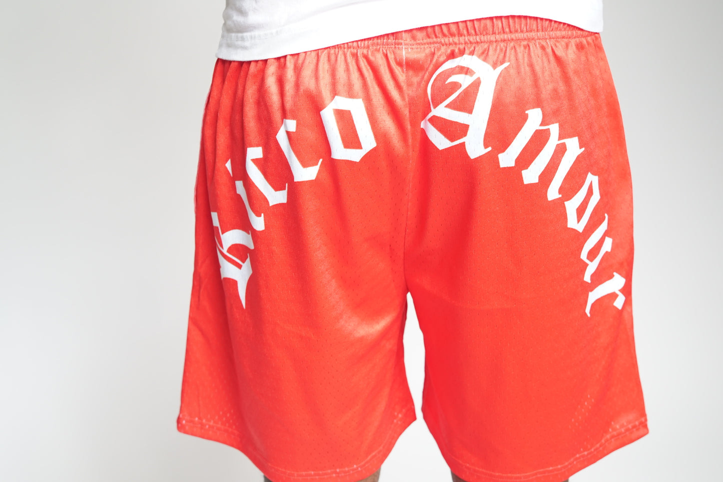 Blazing Red Mesh Shorts